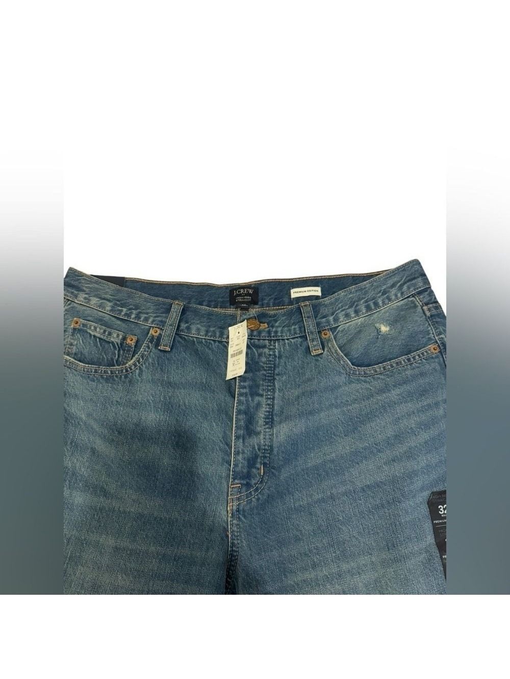 J-Crew .. NWT High Rise Straight Jeans Factory Premium Edition ButtonFly 32 - Picture 4 of 10